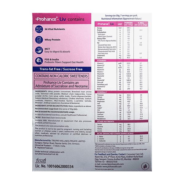 PROHANCE LIV CHOCOLATE FLAVOUR Powder 210g