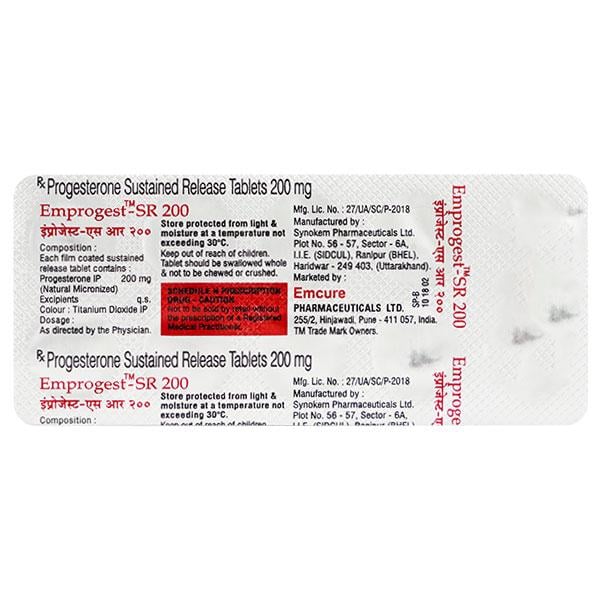 EMPROGEST SR 200mg Tablet 10's