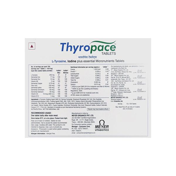THYROPACE GLUTEN FREE Tablet 15's