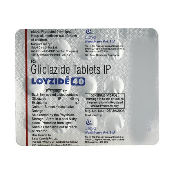 Loyzide 40mg Tablet 15'S