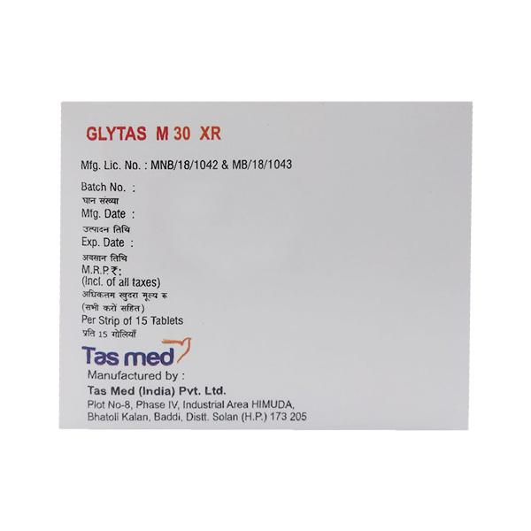 GLYTAS M XR 30 Tablet 15's
