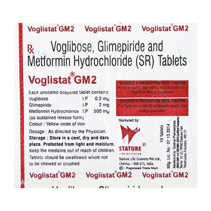 VOGLISTAT GM 2 Tablet 10's