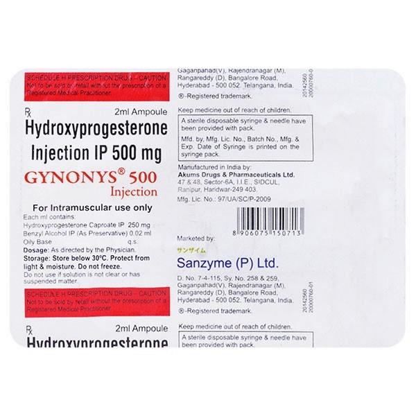 Gynonys 500mg Injection 1'S