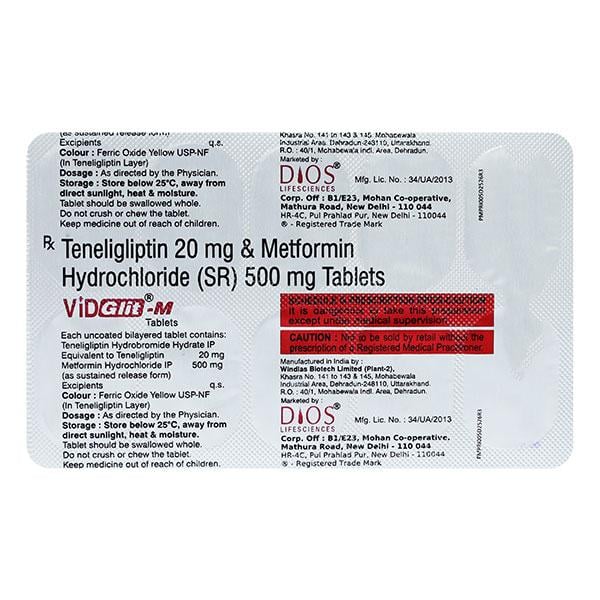 VIDGLIT M 500mg Tablet 10's