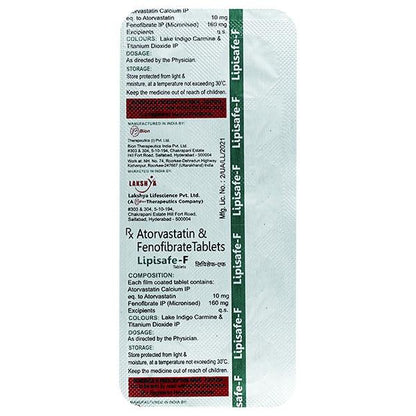 LIPISAFE F 10mg Tablet 10's