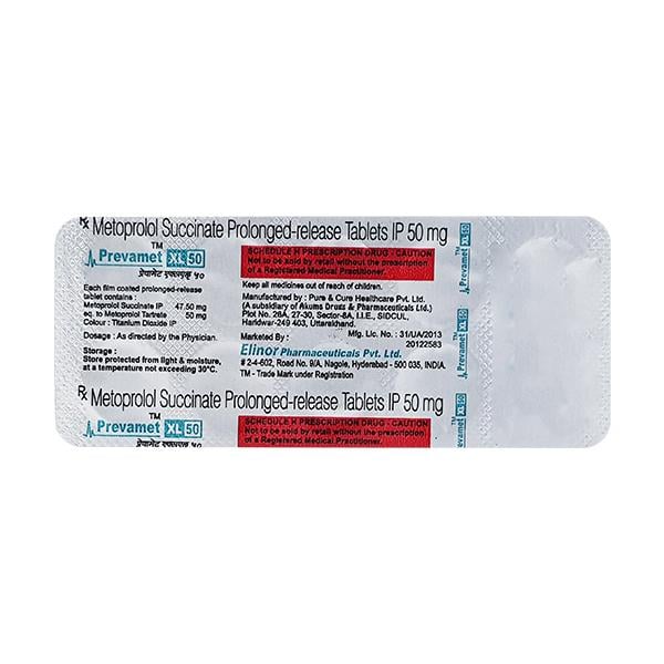 PREVAMET XL 50mg Tablet 10's