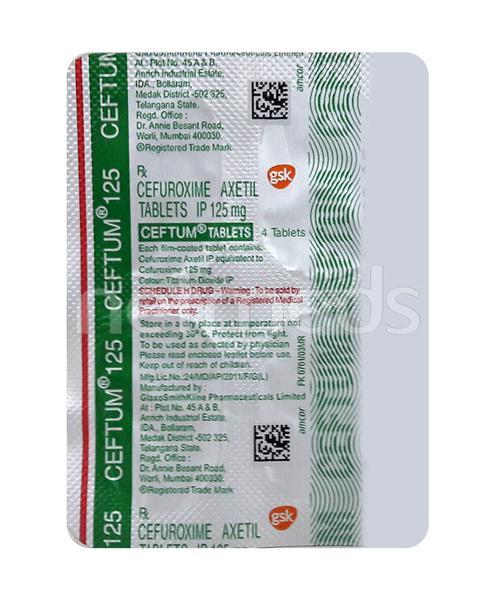 Ceftum 125mg Tablet 4'S