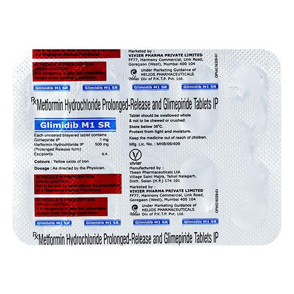 GLIMIDIB M SR 1mg Tablet 10's