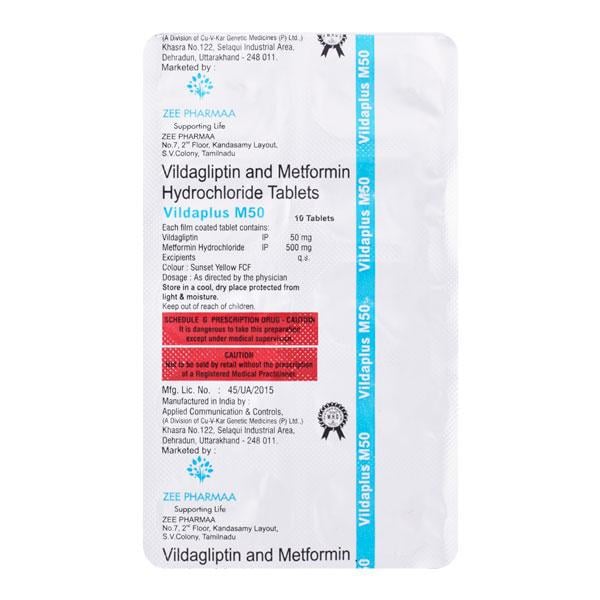 VILDAPLUS M 50 Tablet 10's