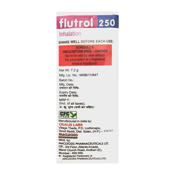 FLUTROL 250 WITH DOSE COUNTER Inhaler 120md