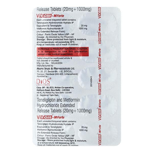 VIDGLIT M FORTE Tablet 10's