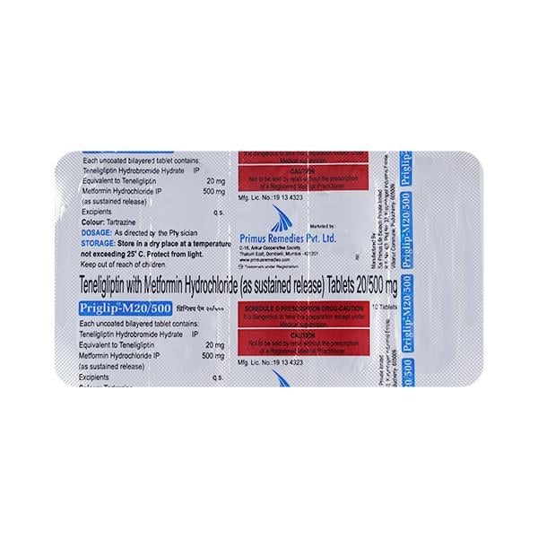 Priglip M 20/500mg Tablet 10'S