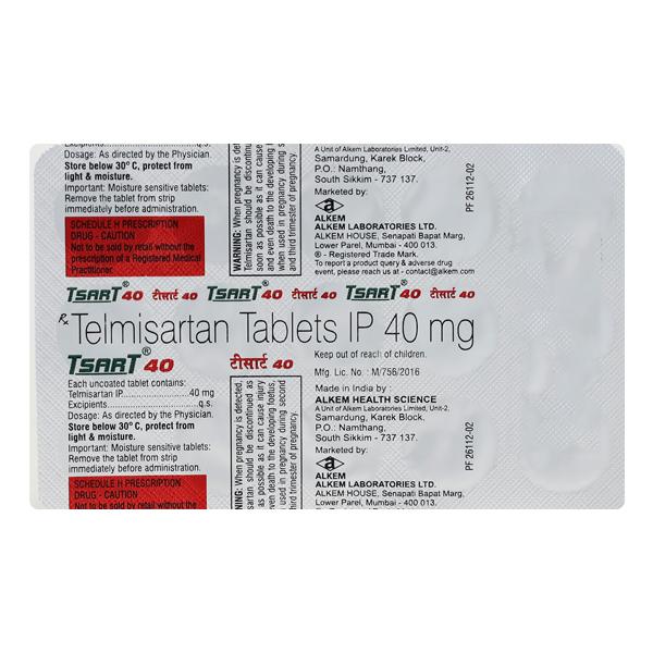 Tsart 40mg Tablet 15'S