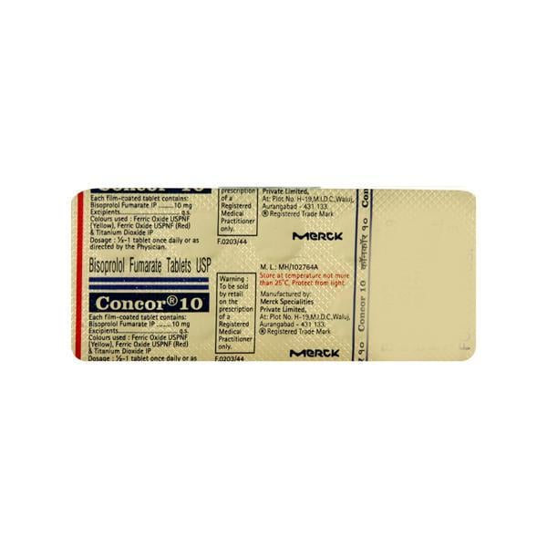Concor 10mg Tablet 10'S