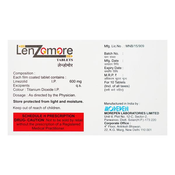 LENZOMORE 600mg Tablet 10's
