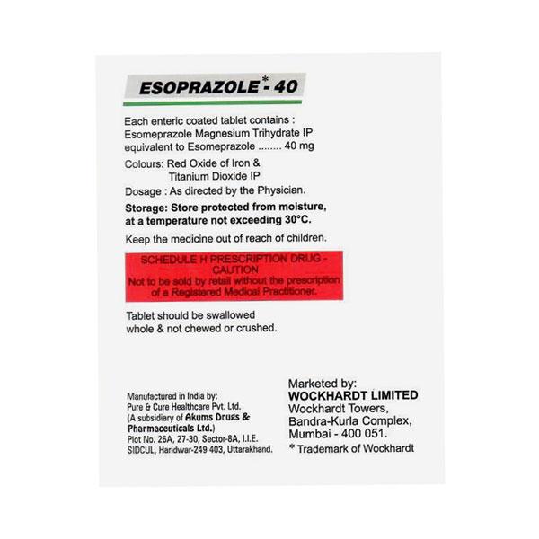 Esoprazole 40mg Tablet 10'S