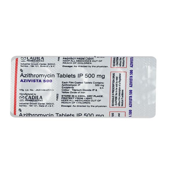Azivista 500mg Tablet 3'S