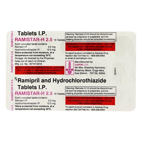 Ramistar H 2.5mg Tablet 15'S