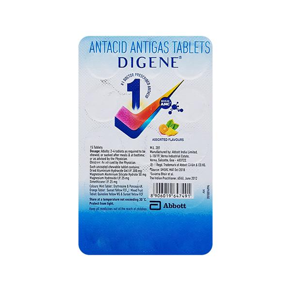 Digene Acidity & Gas Relief - Assorted Flavours Tablet 15'S