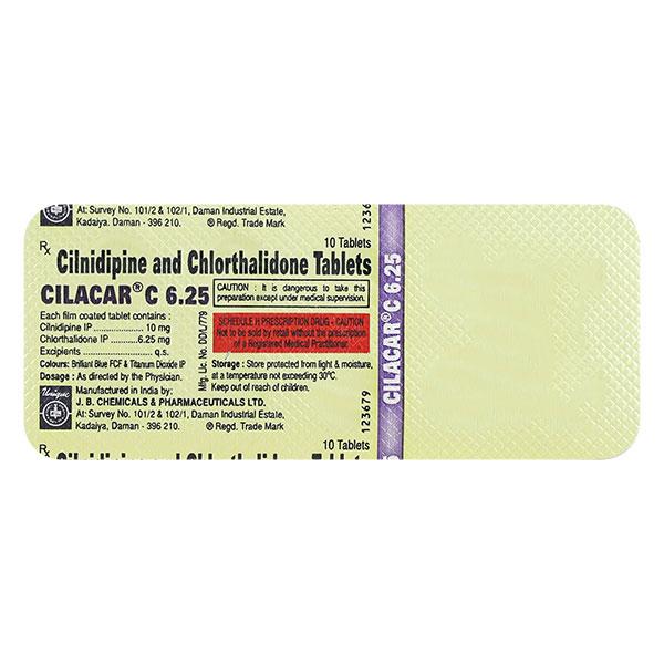Cilacar C 6.25mg Tablet 10'S