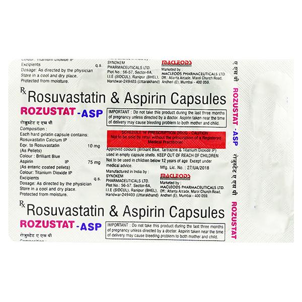 Rozustat Asp 10/75mg Capsule 10'S