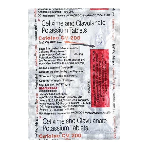Cefolac CV 200mg Tablet 4'S