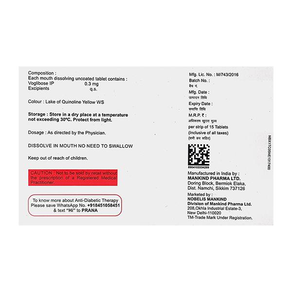 VOGLISTAR MD 0.3 Tablet 15's