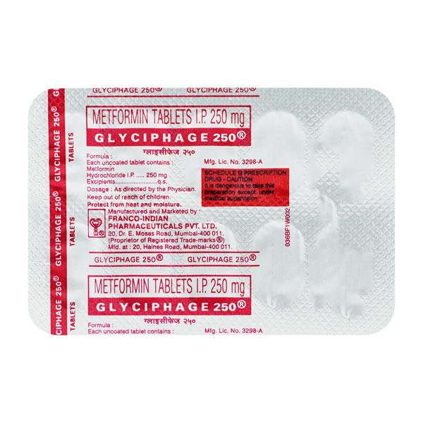Glyciphage 250mg Tablet 10'S