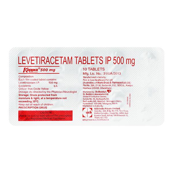 Keppra 500mg Tablet 10'S