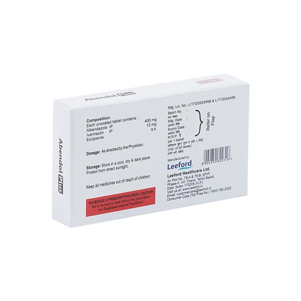 Abendol Plus 12/400mg Tablet 1'S - Global Surgicals