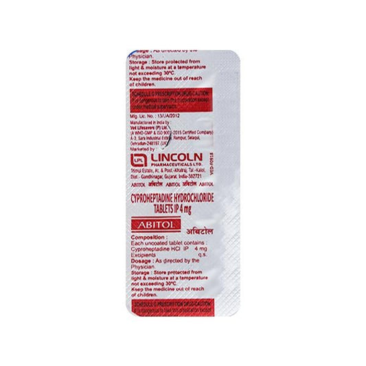 Abitol 4mg Tablet 10'S - Global Surgicals