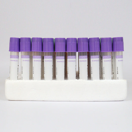 Accucera K3EDTA Non Vacuum Blood Collection Tube - Global Surgicals