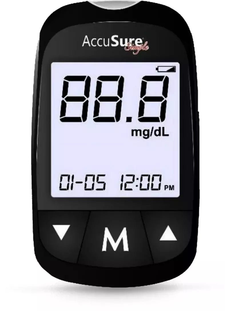 Accusure Simple Blood Glucose Monitor with 25 Strips - Global Surgicals