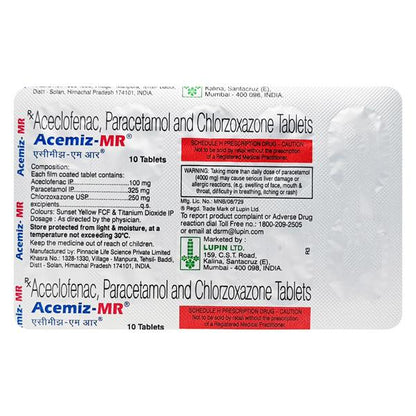 Acemiz MR Tablet 10'S - Global Surgicals