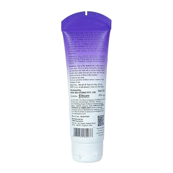 ACMED GENTLE PIMPLE CARE FOR OILY & ACNE PRONE SKIN Face Wash 200g - Global Surgicals