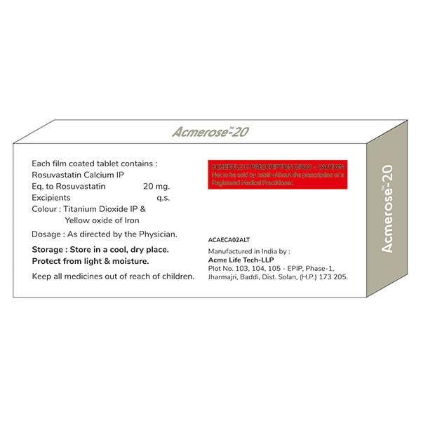 ACMEROSE 20 Tablet 10's - Global Surgicals