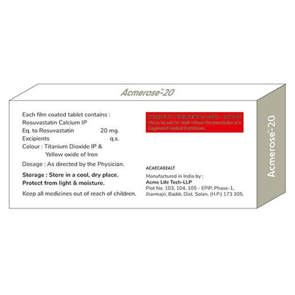ACMEROSE 20 Tablet 10's - Global Surgicals