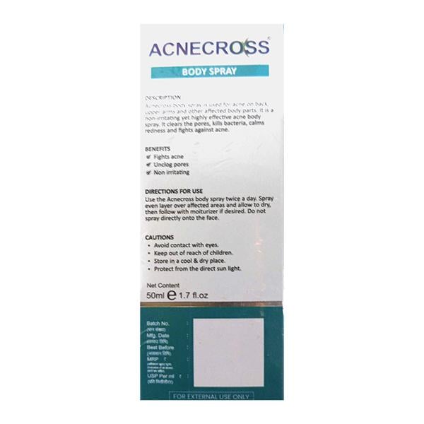 ACNECROSS ACNE CONTROL BODY Spray 50ml - Global Surgicals