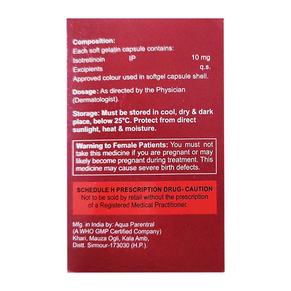 ACNETOIN I 10 Softgel Capsule 10's - Global Surgicals