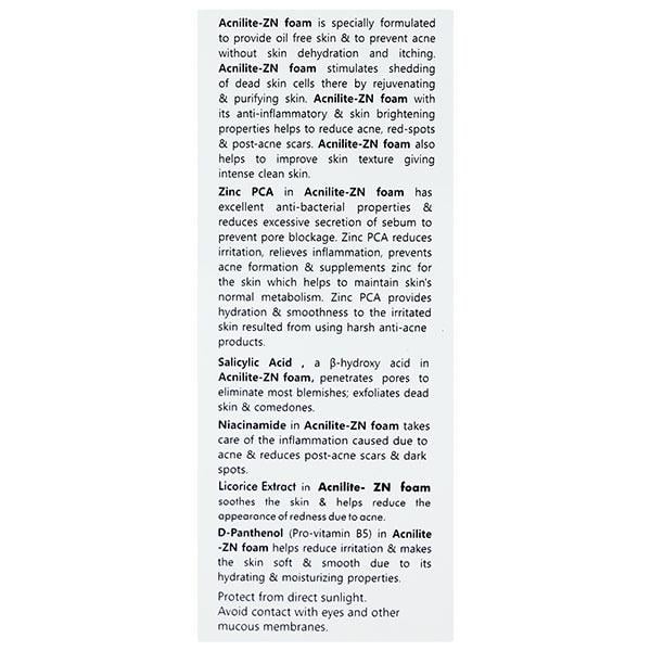 ACNILITE ZN FOAM Face Wash 100ml - Global Surgicals