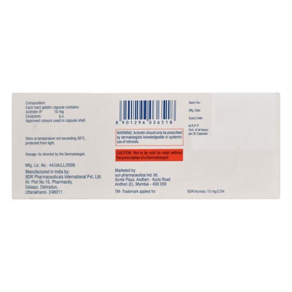 Acrotac 10mg Capsule 20'S - Global Surgicals