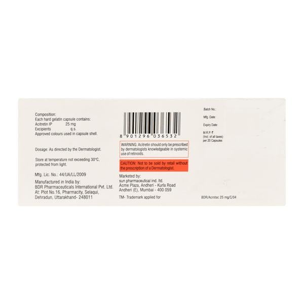Acrotac 25mg Capsule 20'S - Global Surgicals
