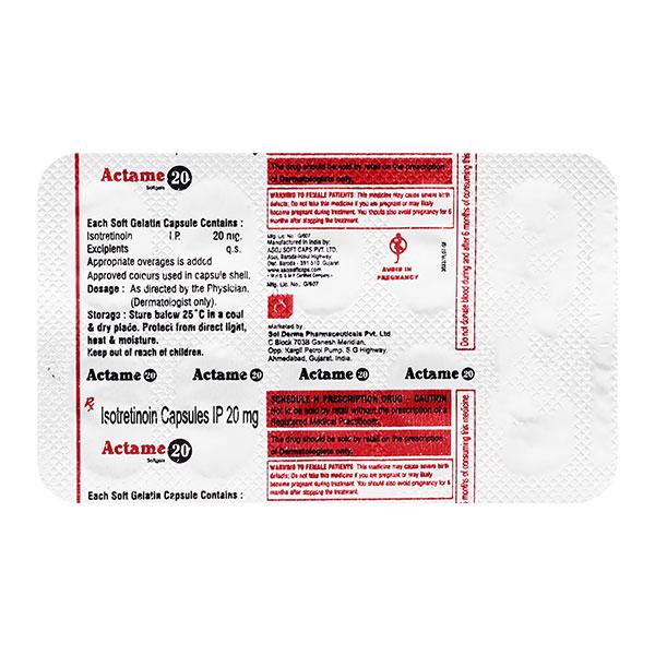 ACTAME 20 Softgel 10's - Global Surgicals