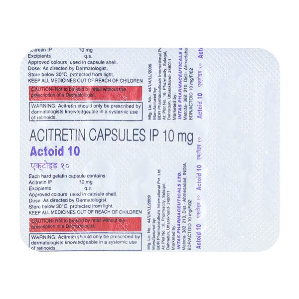 Actoid 10mg Capsule 10'S - Global Surgicals