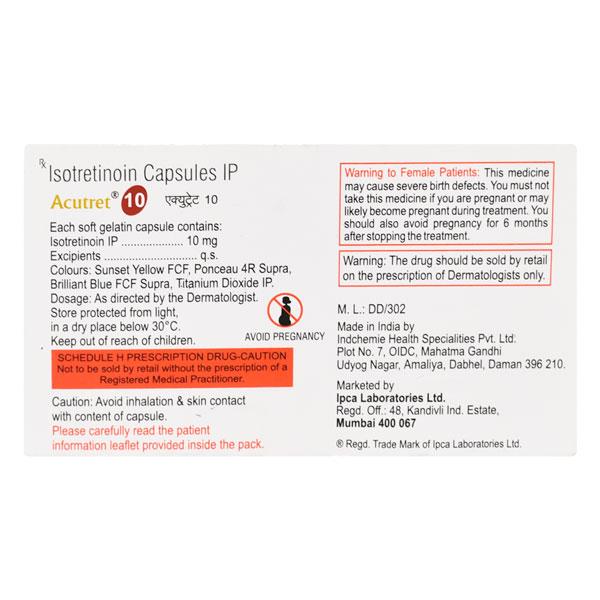 Acutret 10mg Capsule 10'S - Global Surgicals