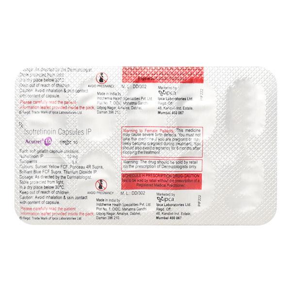 Acutret 10mg Capsule 10'S - Global Surgicals
