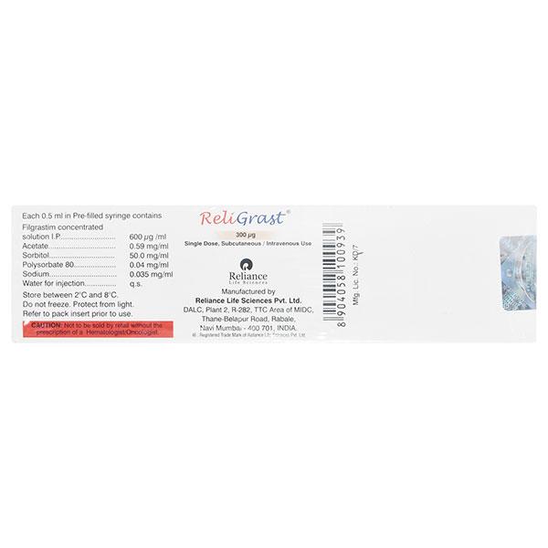 RELIGRAST 300mcg Prefilled Syringe(Pfs) 0.5ml