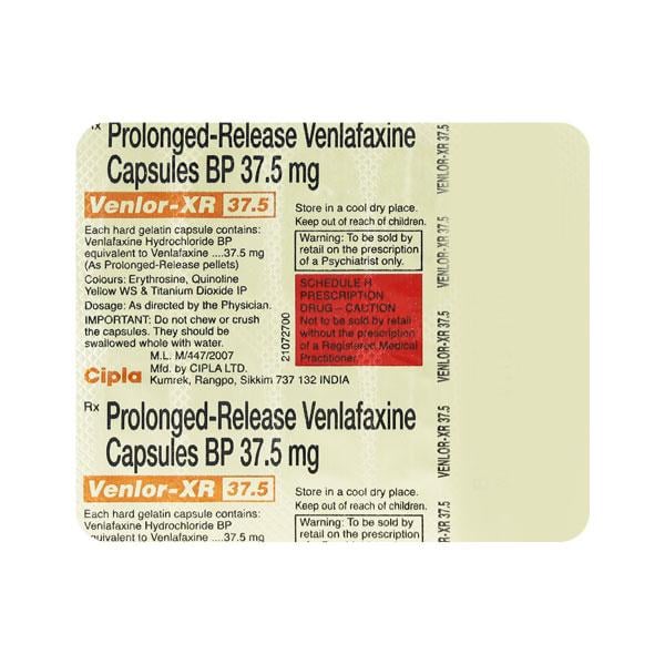 Venlor XR 37.5mg Capsule 10'S