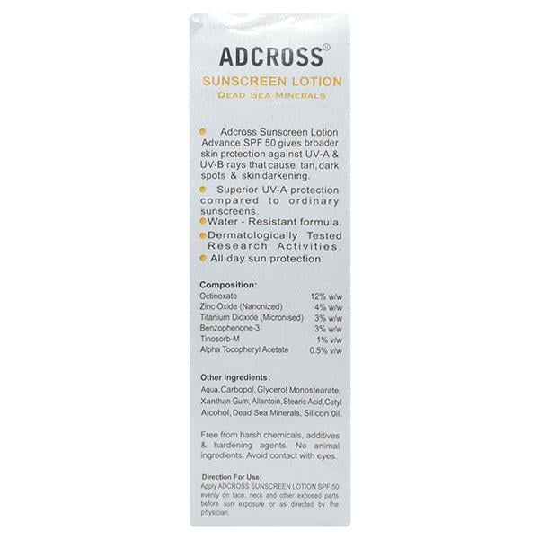 ADCROSS SPF 50 PA+++ SUNSCREEN Lotion 75ml - Global Surgicals