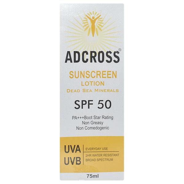 ADCROSS SPF 50 PA+++ SUNSCREEN Lotion 75ml - Global Surgicals